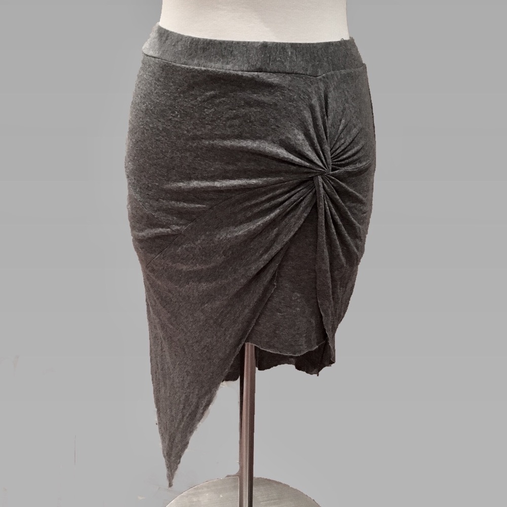 Zara Asymmetrical Grey Skirt w Ruched Fabric - M